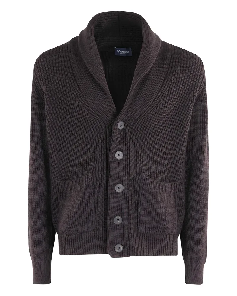 Drumohr  Geknöpfter Cardigan mit Schalkragen - Braun Braun