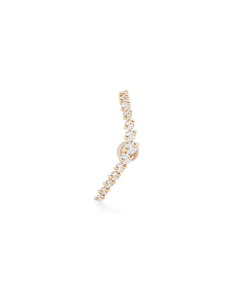 Yvonne Léon 18kt Vague Gelbgoldohrring mit Diamant Gold