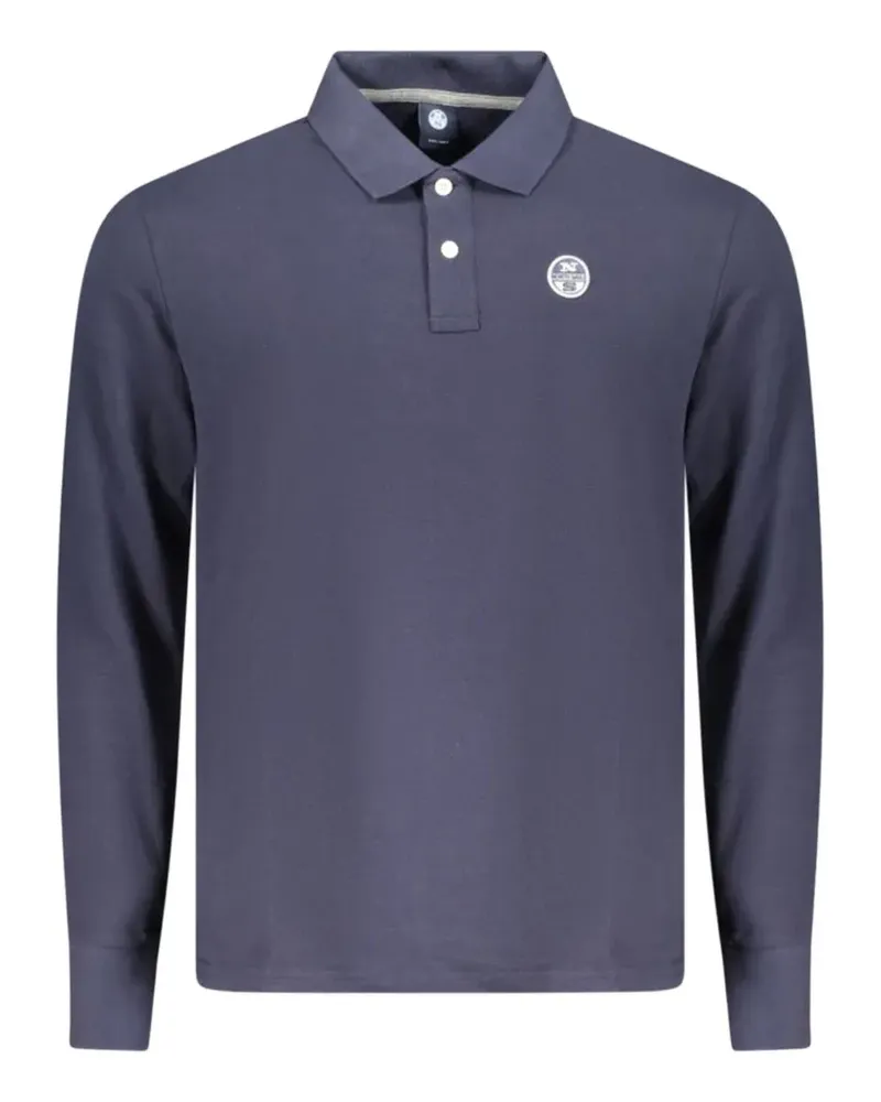 North Sails long-sleeve logo-patch polo shirt - Blau Blau