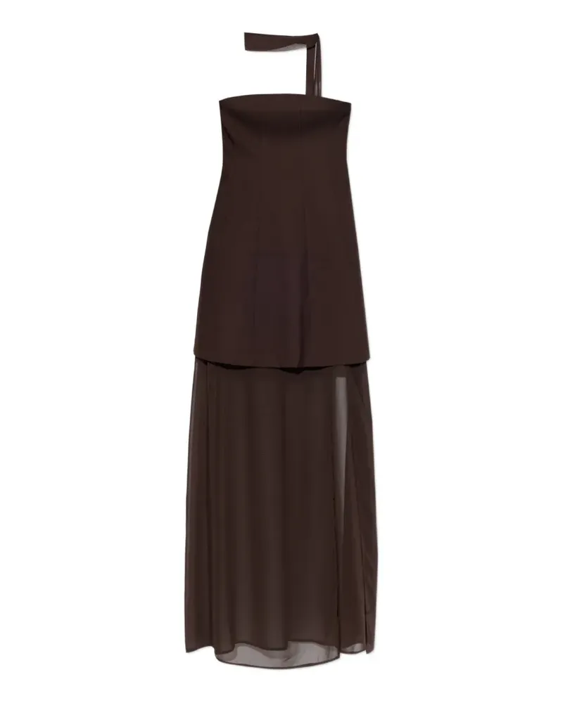 Gestuz Gzraya sheer-panel strapless maxi dress - Braun Braun