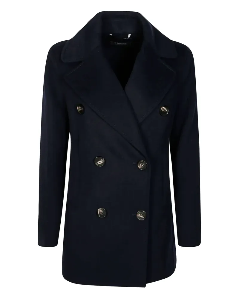 Max Mara Doppelreihiger Mantel - Blau Blau