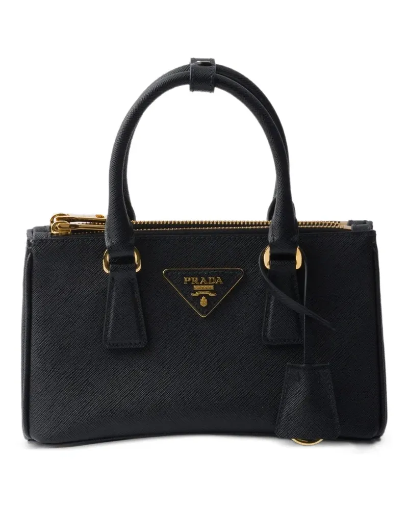 Prada Mini Galleria Tasche - Schwarz Schwarz