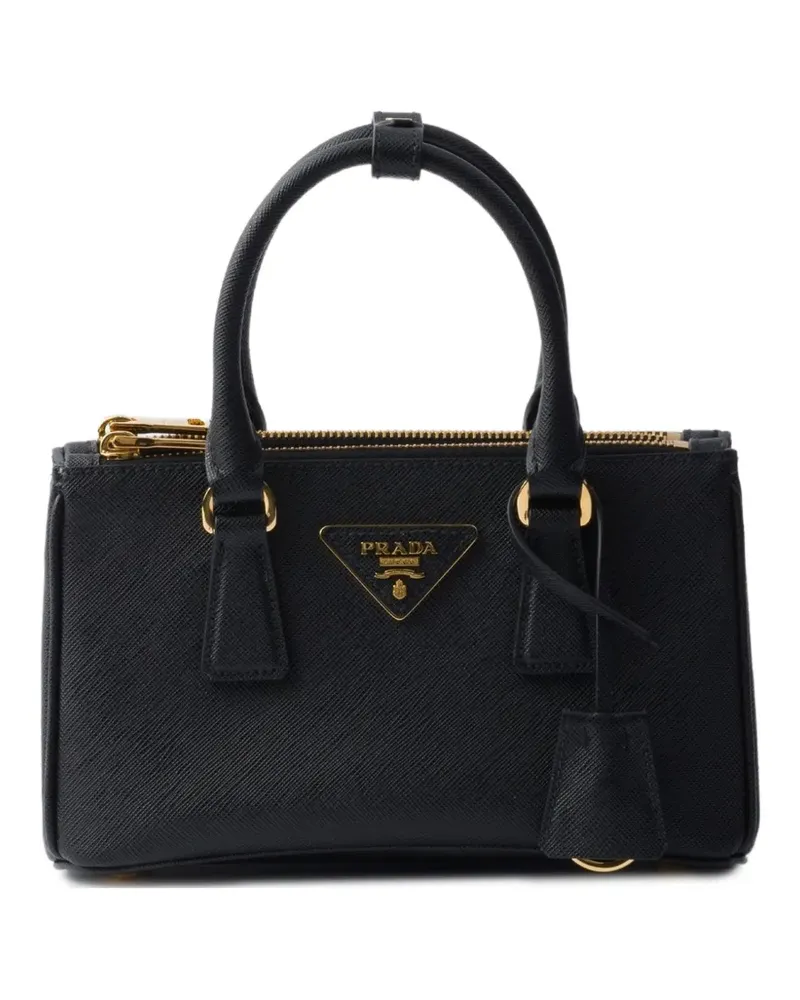 Prada Mini Galleria Tasche - Schwarz Schwarz