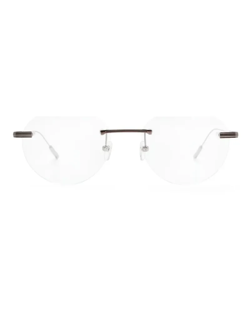 Ermenegildo Zegna Rahmenlose Sonnenbrille mit runden Gläsern - Silber Silber
