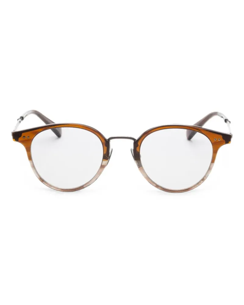 Garrett Leight Marmont Combo C Brille mit rundem Gestell - Braun Braun
