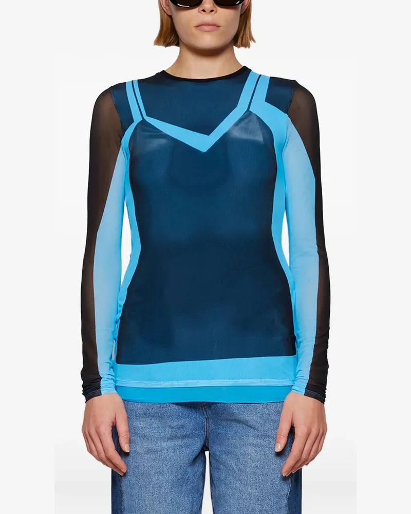 Loewe Oberteil mit Trompe-l'oeil-Effekt - Blau Blau