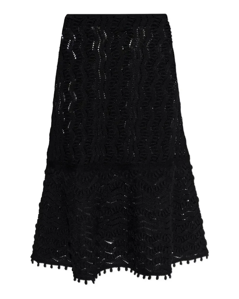 Jil Sander crochet midi skirt - Schwarz Schwarz