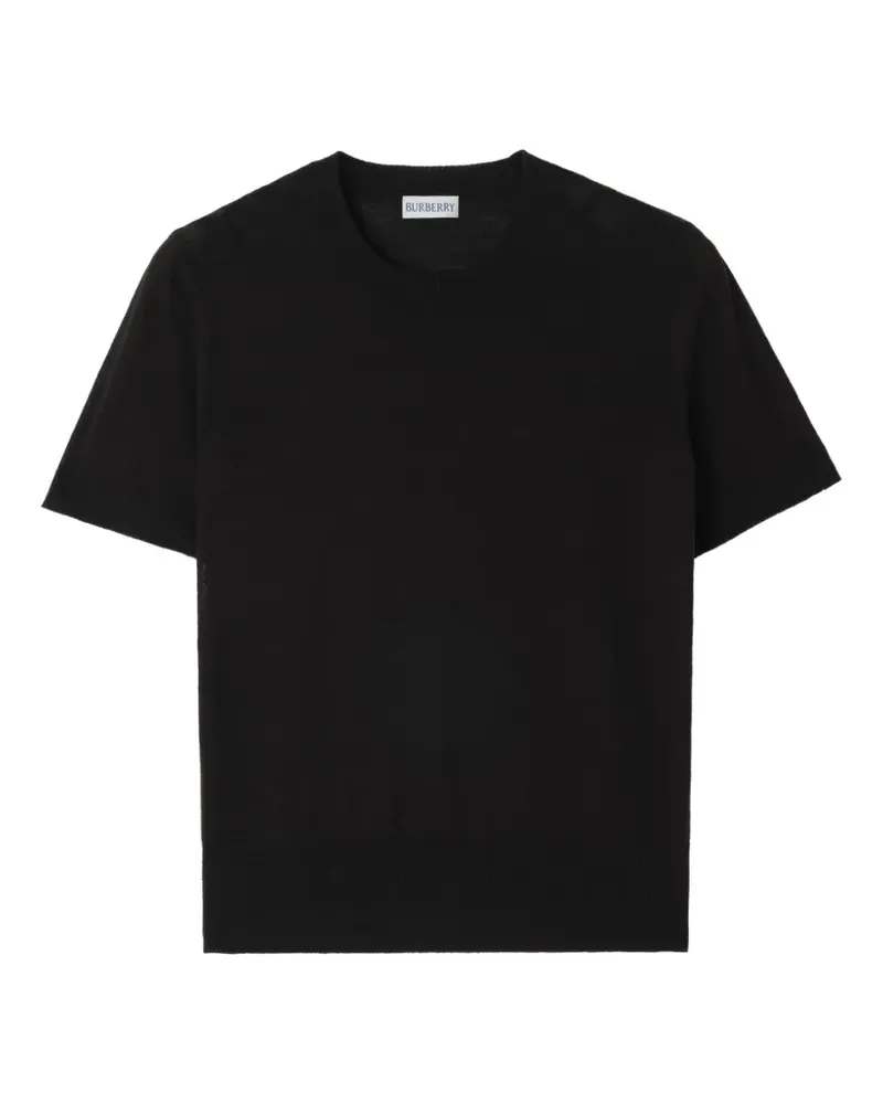 Burberry Check-Panel Oberteil aus Wolle und Seide - Schwarz Schwarz