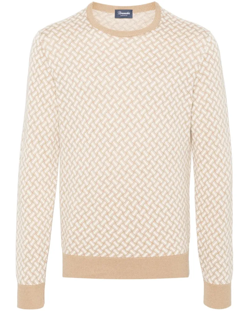 Drumohr  Geometrisch gemusterter Pullover - Nude Nude