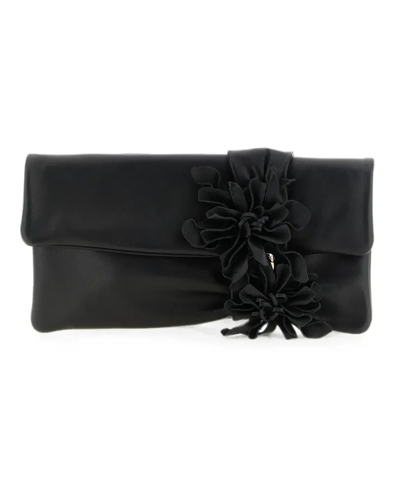 Jimmy Choo Zandra Clutch mit Blumenapplikation - Schwarz Schwarz