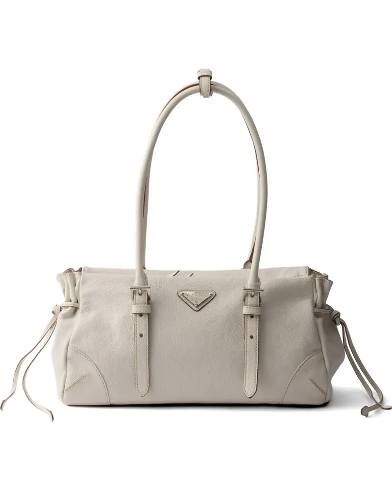 Prada Bonnie medium antiqued leather tote bag - Nude Nude