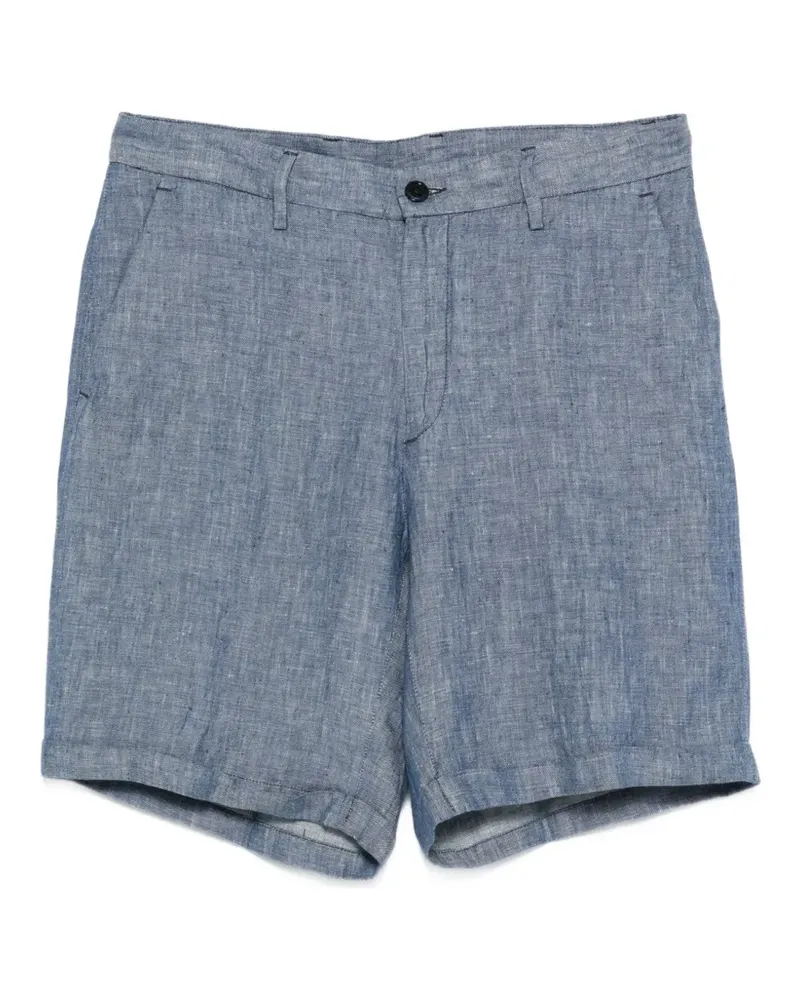 120% Lino slub-texture shorts - Blau Blau