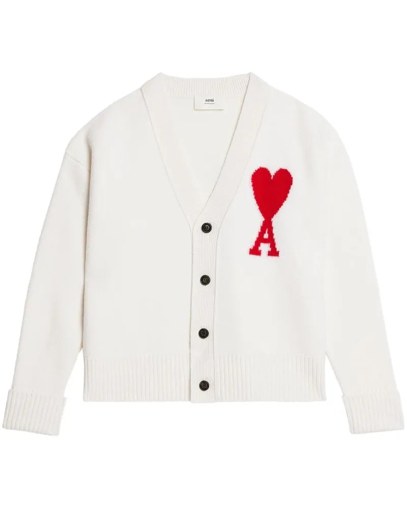 AMI Paris Ami de Coeur Cardigan - Weiß Weiß