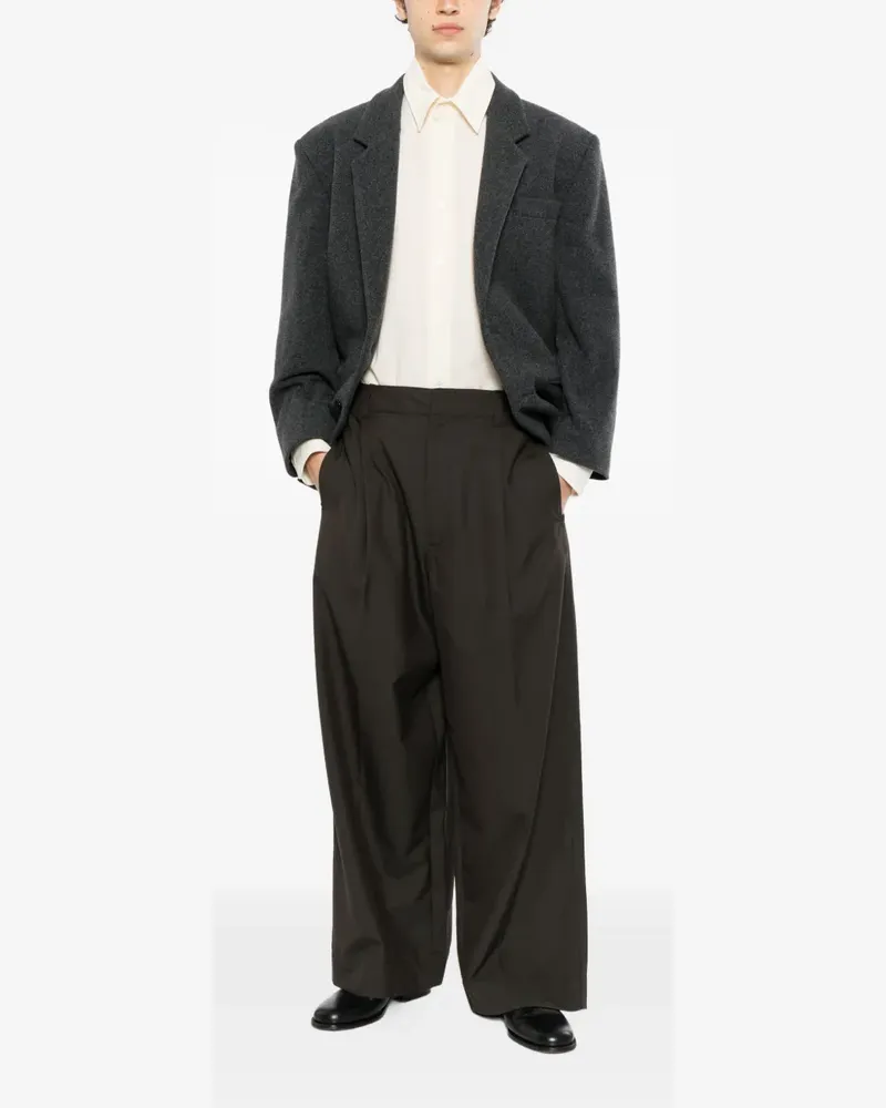 Christophe Lemaire single pleat tailored pants - Braun Braun
