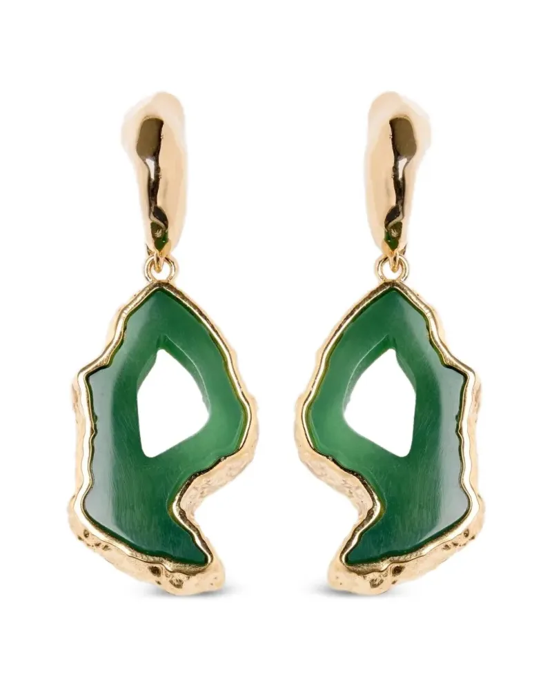 Erdem stone-pendant drop earrings - Gold Gold