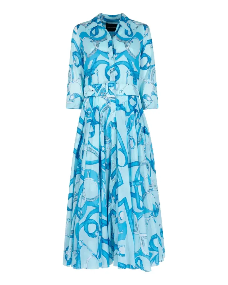 Samantha Sung Aster Kleid mit Blumen-Print - Blau Blau