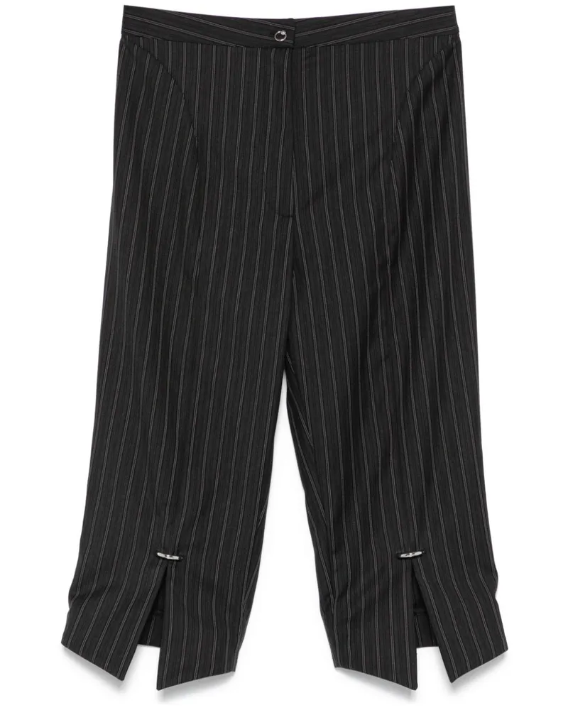 Thierry Mugler Cropped-Hose mit Nadelstreifen - Schwarz Schwarz