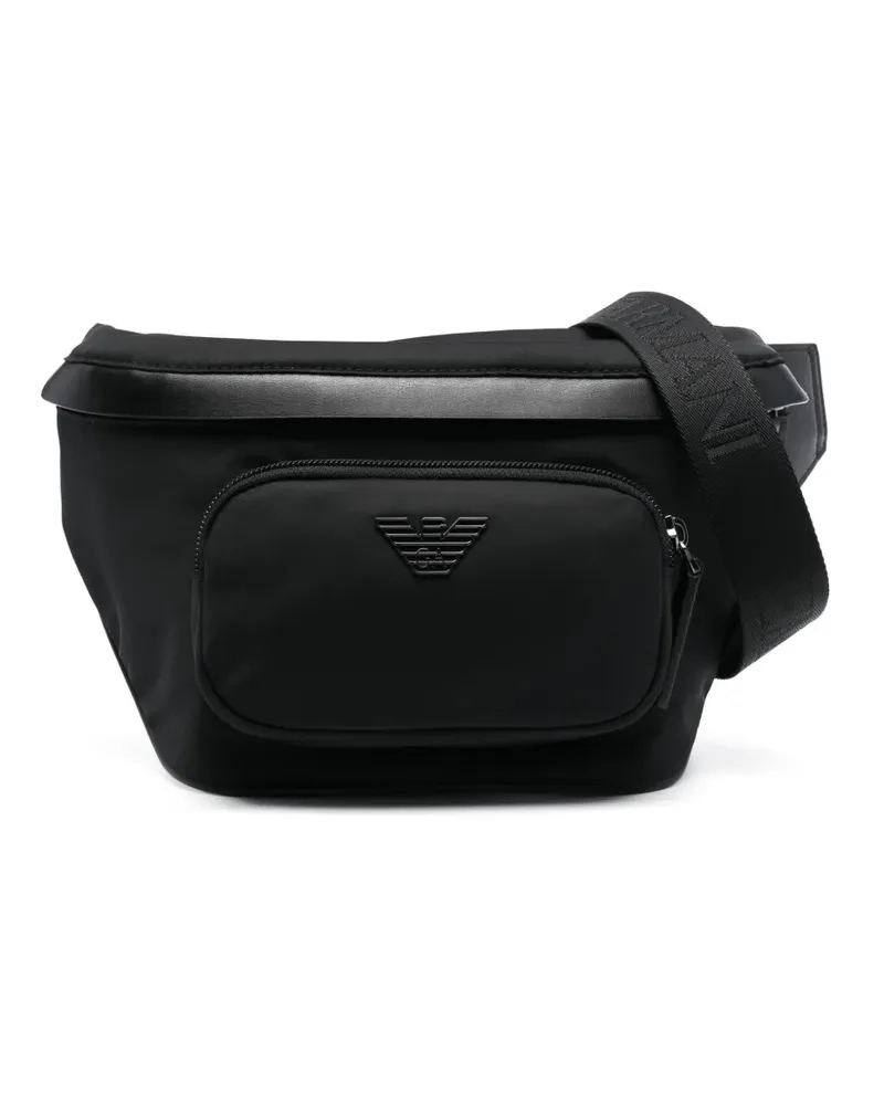 Emporio Armani Gürteltasche mit Logo-Schild - Schwarz Schwarz