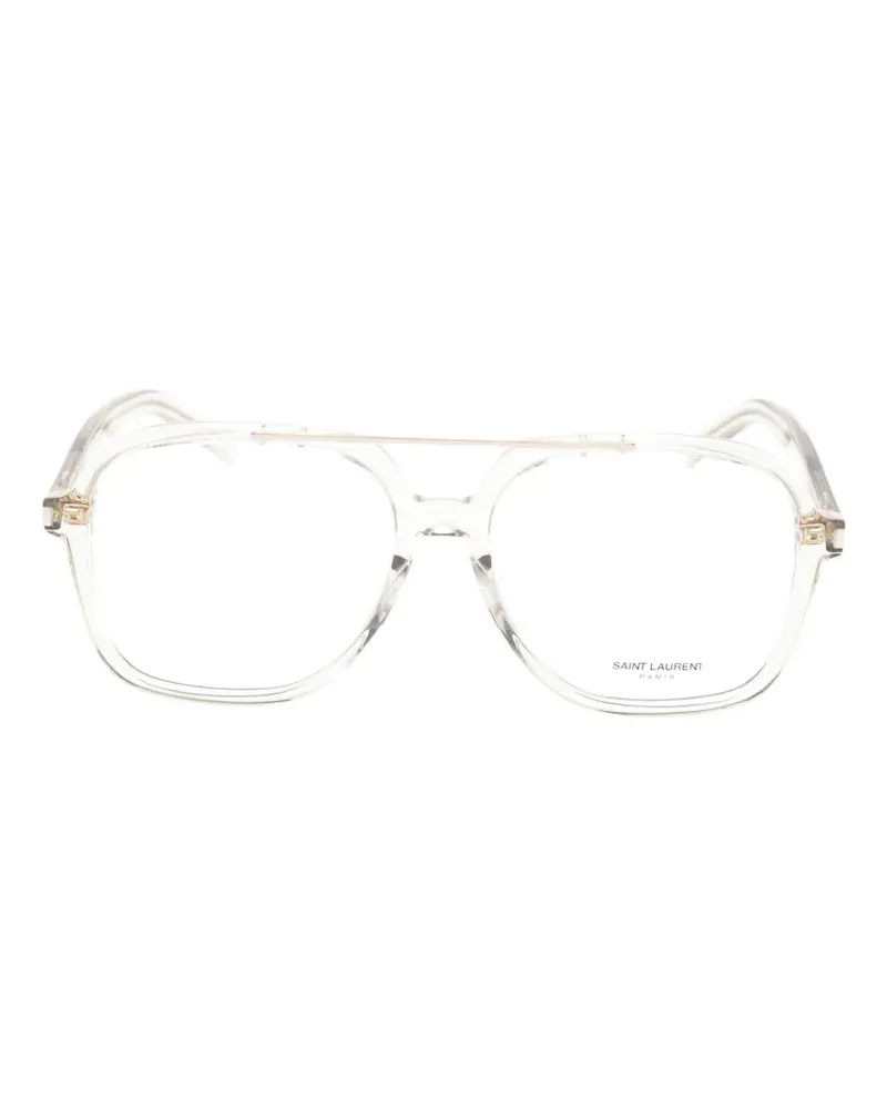 Saint Laurent Brille mit geometrischem Gestell - Nude Nude