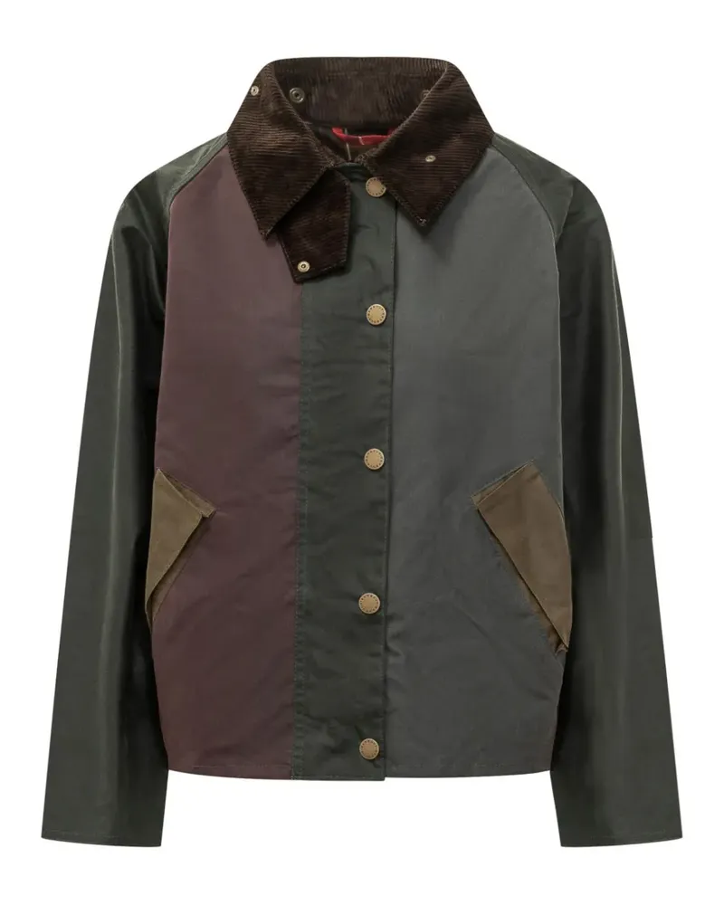 Barbour Gewachste Patchwork-Jacke - Grün Grün