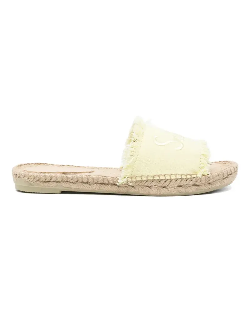 MC2 Saint Barth Luz Fringe logo-embroidered sandals - Gelb Gelb