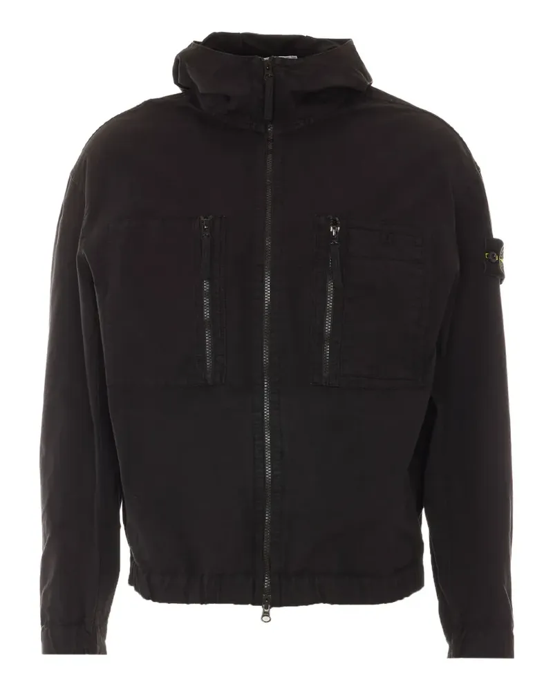 Stone Island Ripstop-Jacke mit Kapuze - Schwarz Schwarz