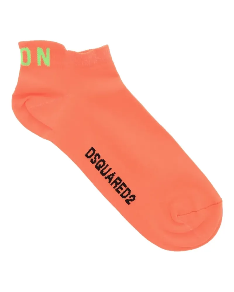 Dsquared2 Icon logo-print socks - Orange Orange