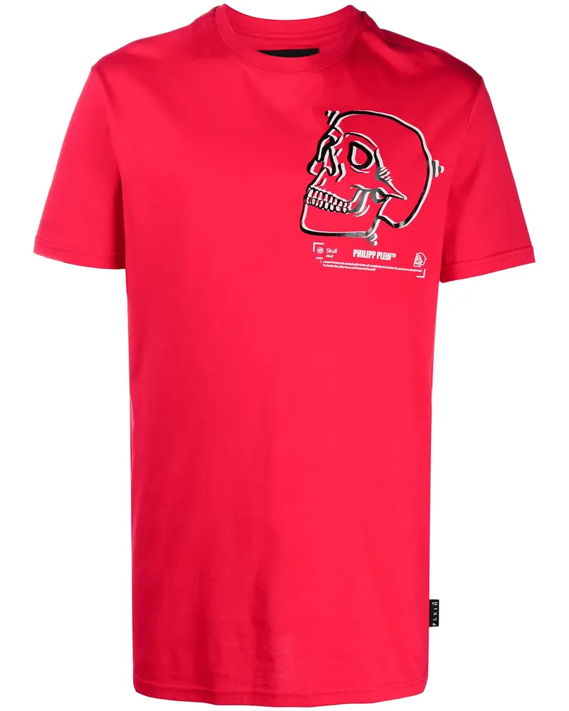 Philipp Plein T-Shirt mit Totenkopf - Rot Rot