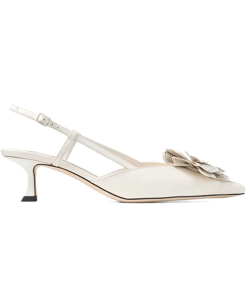 Jimmy Choo Mimmi Flower Slingback-Pumps 50mm - Weiß Weiß