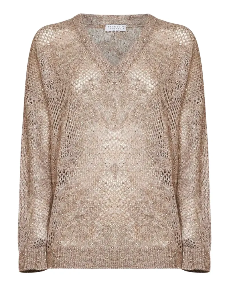Brunello Cucinelli Pullover mit Pailletten - Nude Nude