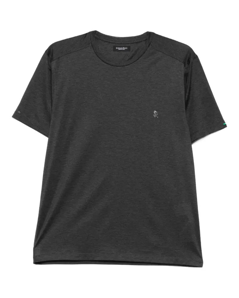 Stefano Ricci T-Shirt mit Stickerei - Grau Grau