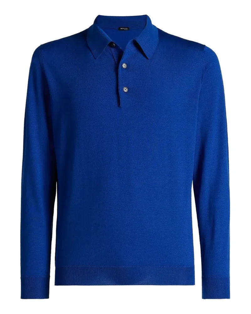 Kiton Langärmeliges Poloshirt - Blau Blau