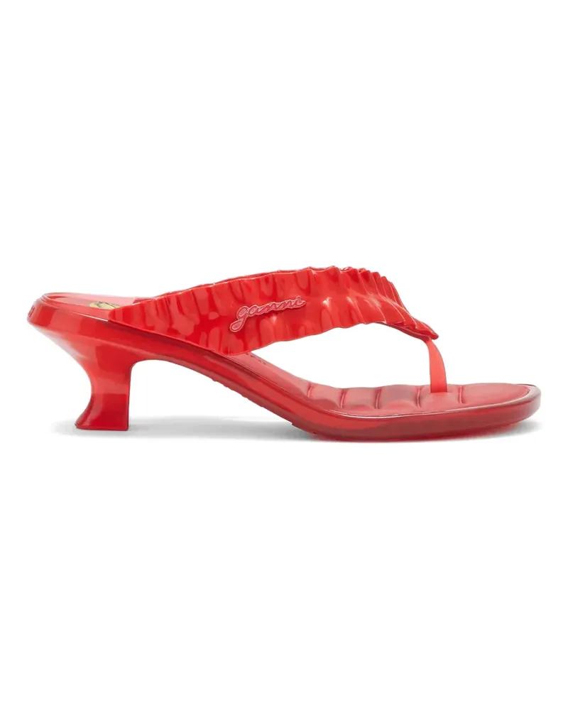 Ganni x  Sandalen mit Logo-Print - Rot Rot