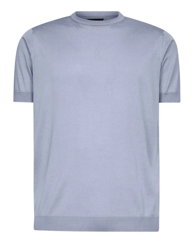 Giorgio Armani Geripptes T-Shirt mit Rundhalsausschnitt - Blau Blau