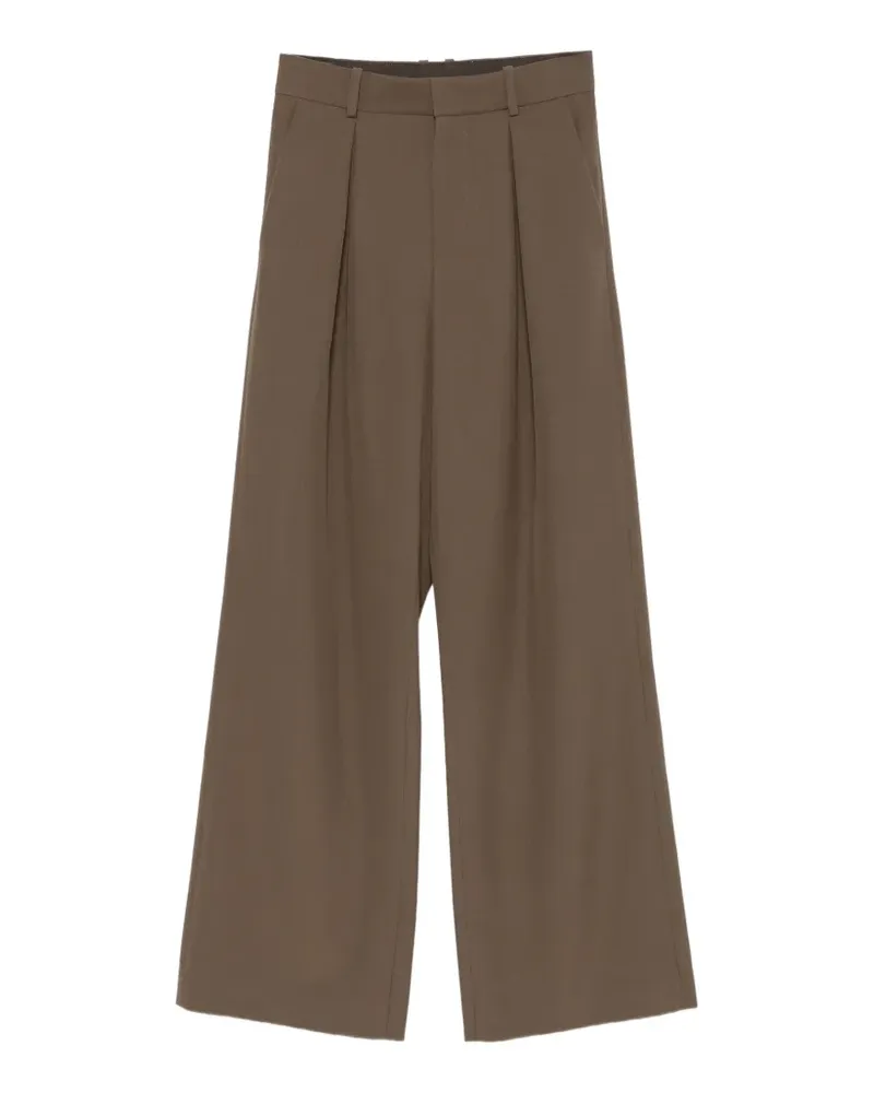 Maison Margiela pleated wide-leg trousers - Braun Braun