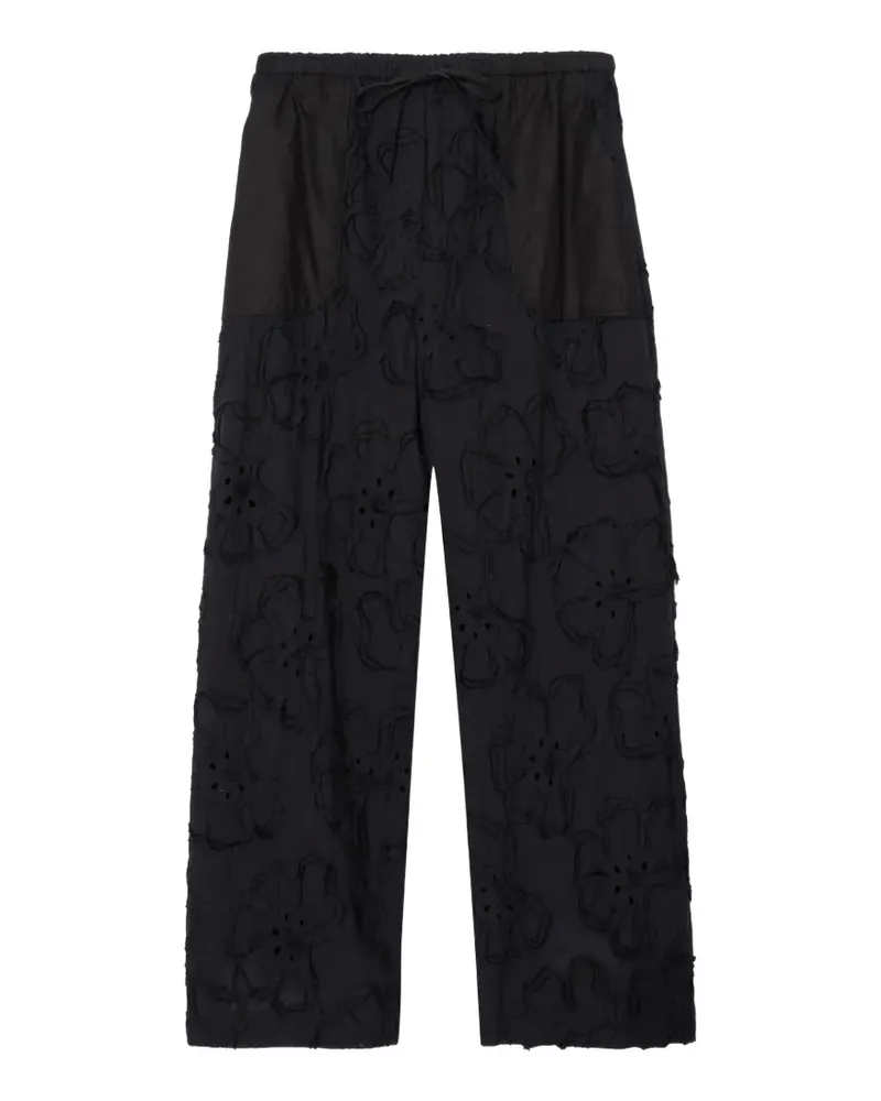 3.1 phillip lim floral appliqué trousers - Schwarz Schwarz