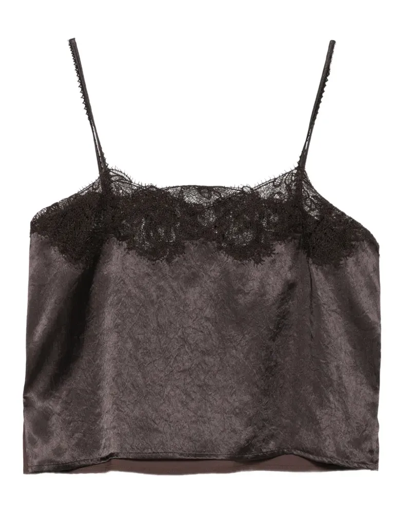 ALYSI Camisole-Top mit Spitzenbesatz - Braun Braun