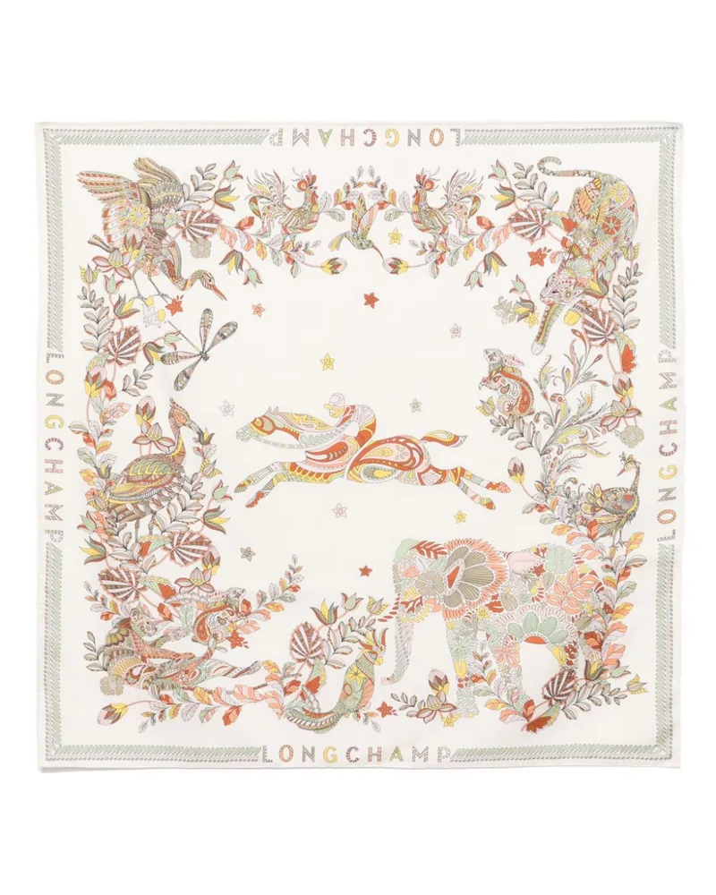 Longchamp Forêt  Schal 90cm - Weiß Weiß