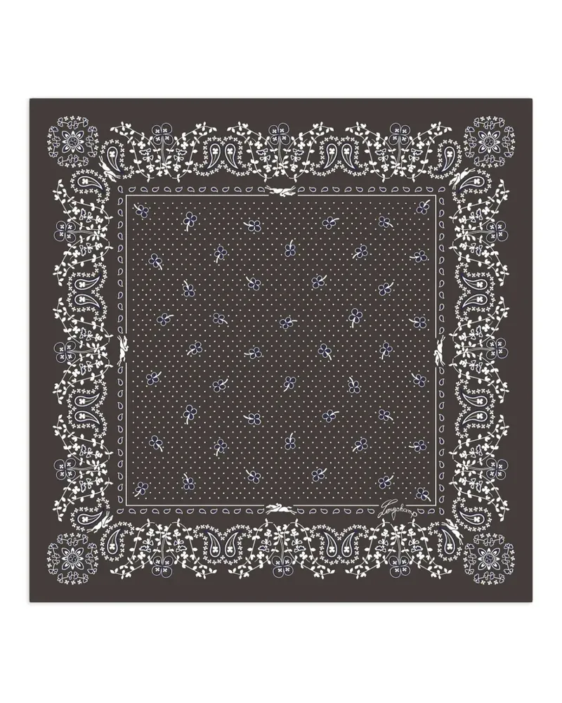 Longchamp French Bandana Seidentuch 50cm - Braun Braun