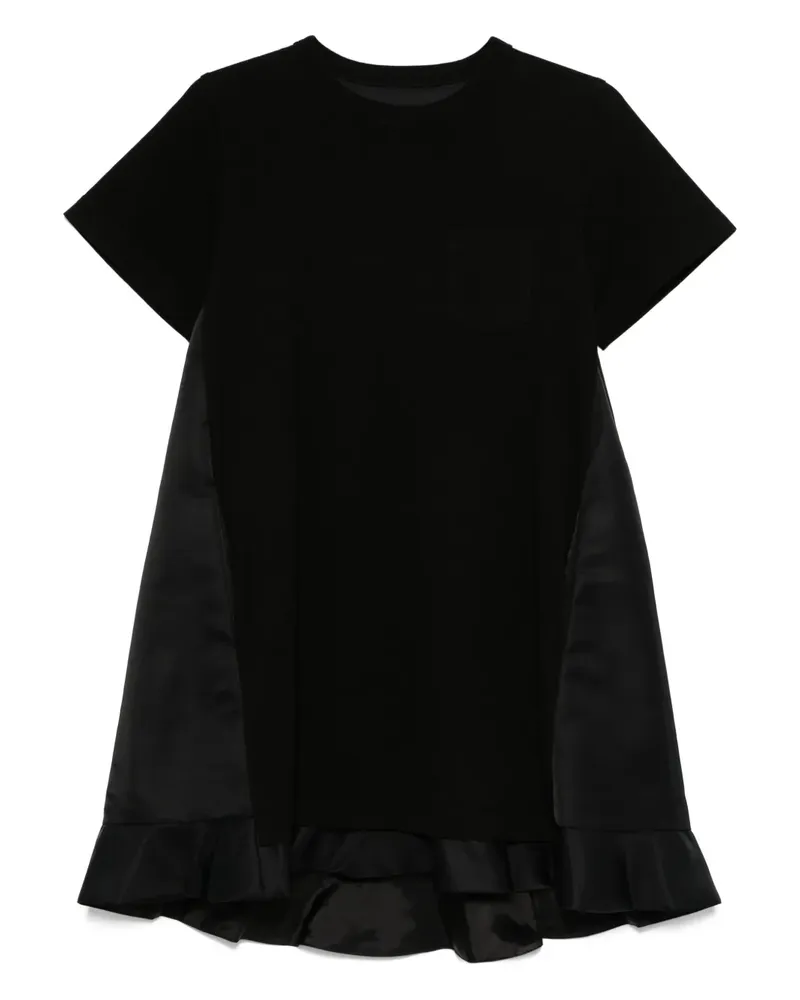 Sacai Gerüschtes Minikleid mit Taschen - Schwarz Schwarz