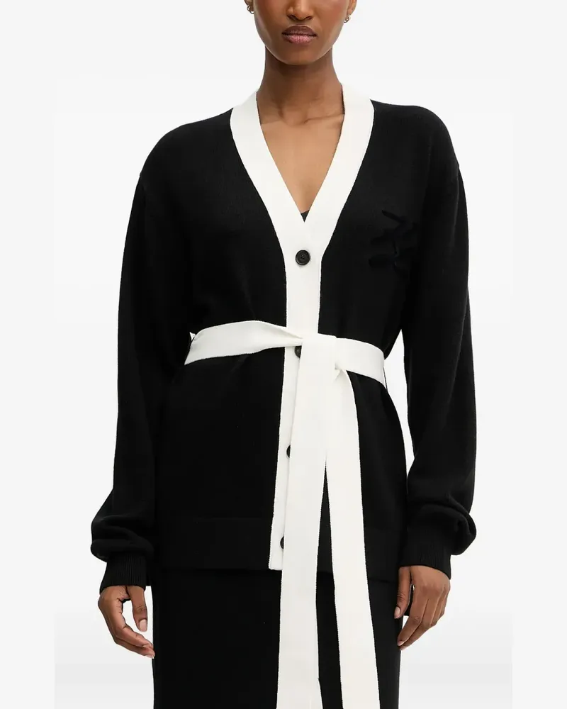 Karl Lagerfeld Cardigan mit Kontrasteinsätzen - Schwarz Schwarz