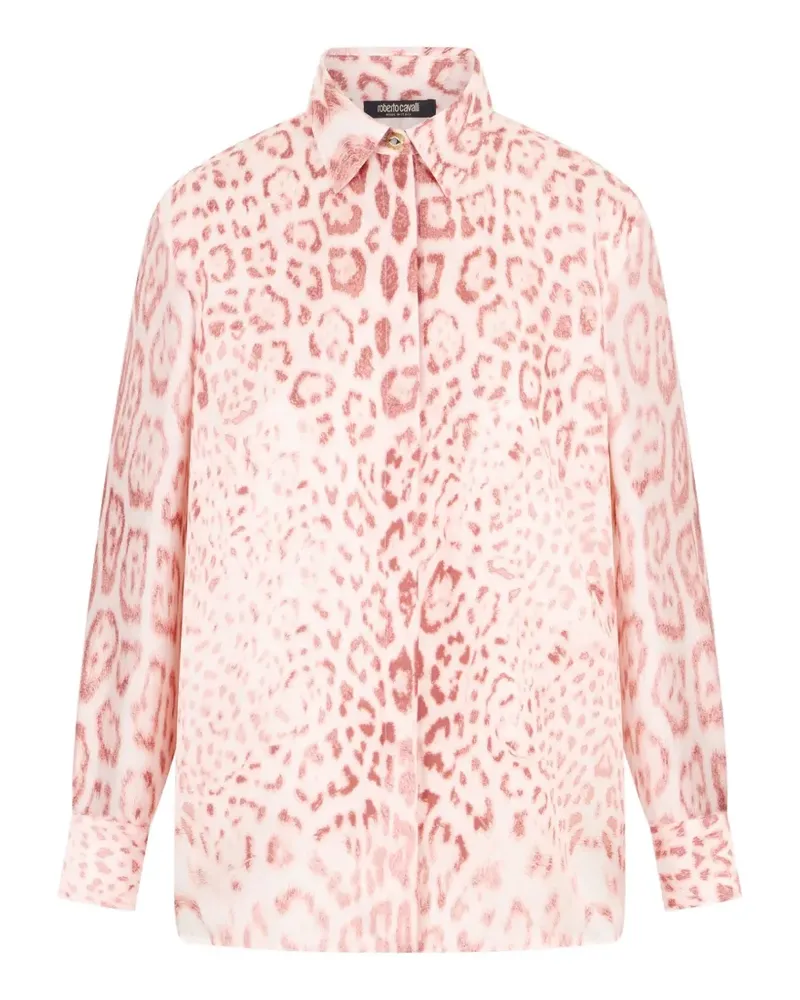Roberto Cavalli Seidenhemd mit Leopardenprint - Rosa Rosa