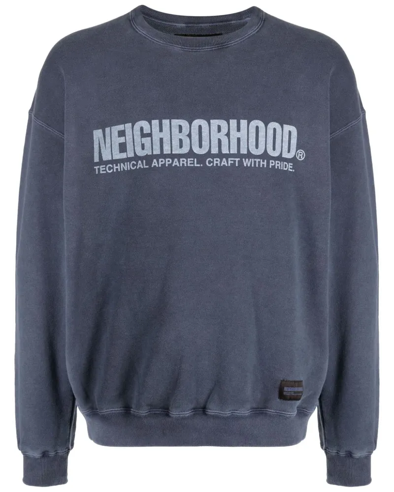 Neighborhood Sweatshirt mit Logo-Print Blau