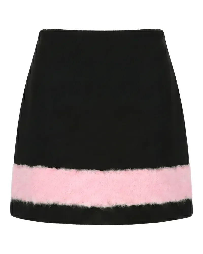 MSGM faux-fur trim mini skirt - Schwarz Schwarz