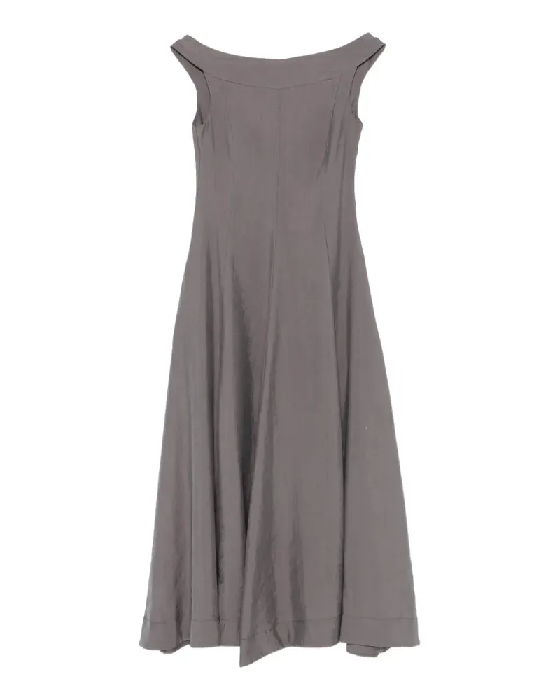Collection Privée? Lizza boat-neck flared midi dress - Grau Grau