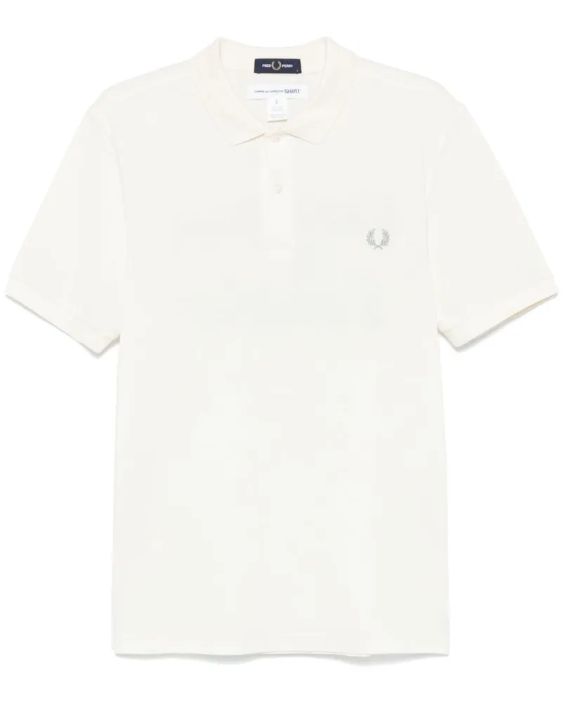 Comme des Garçons x Fred Perry Poloshirt mit Slogan - Nude Nude