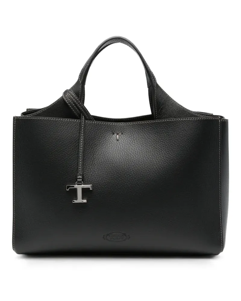 TOD'S Hanging T leather tote bag - Schwarz Schwarz