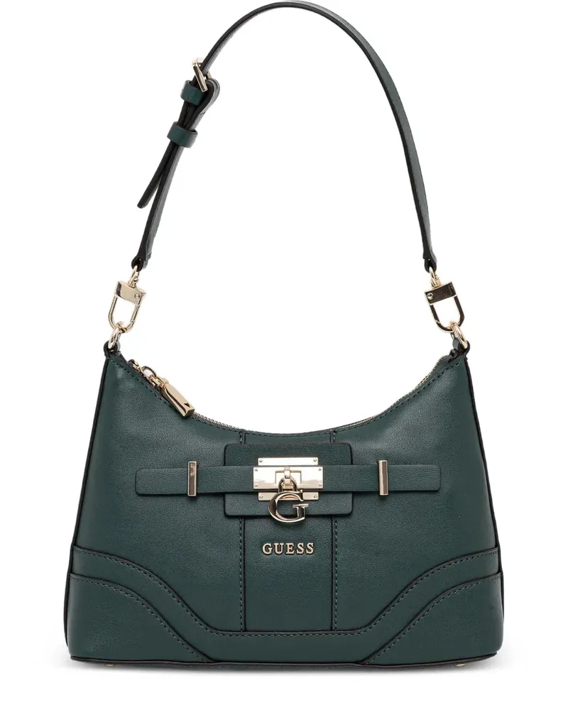 Guess Schultertasche mit Logo-Schild - Grün Grün