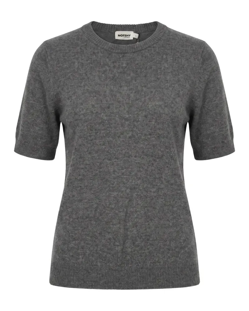 Not Shy Kurzärmeliger Kaschmirpullover - Grau Grau
