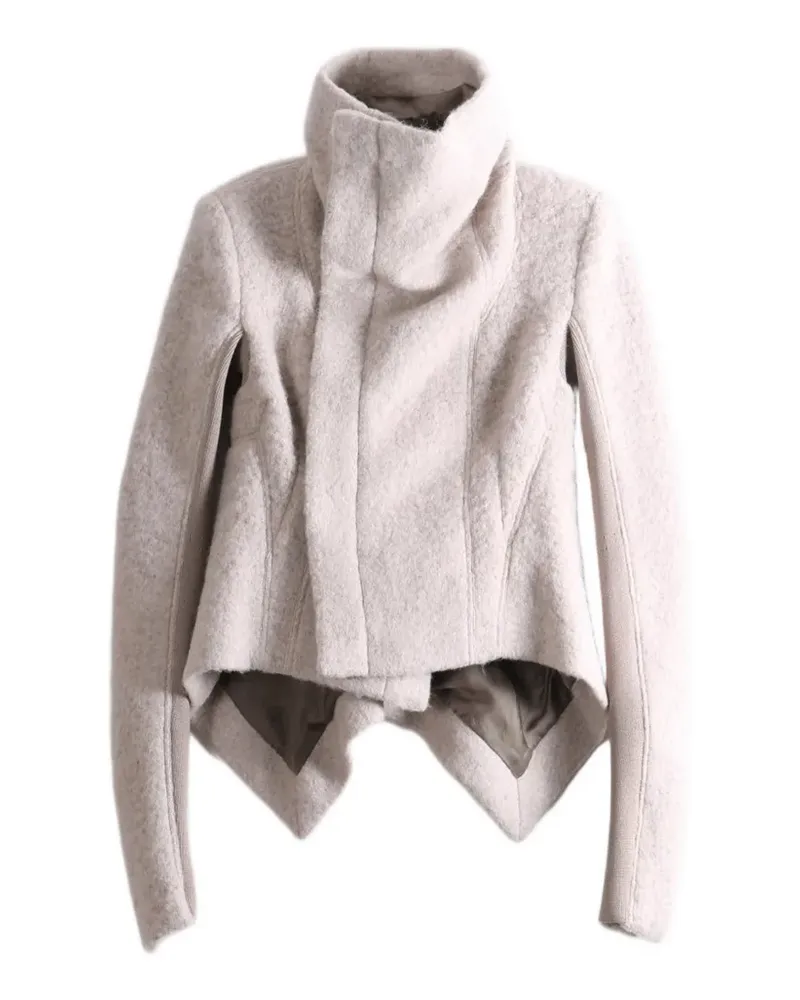 Rick Owens asymmetric high-neck jacket - Nude Nude